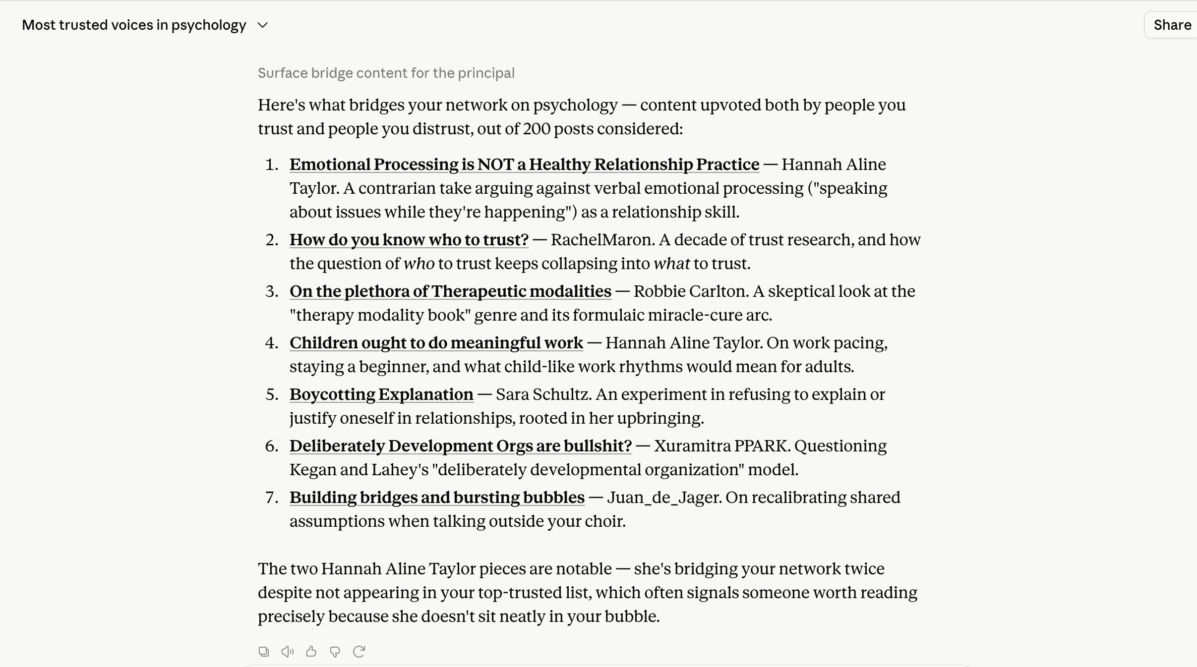 A connected AI assistant asking who bridges two sides of a disagreement, on a person's behalf